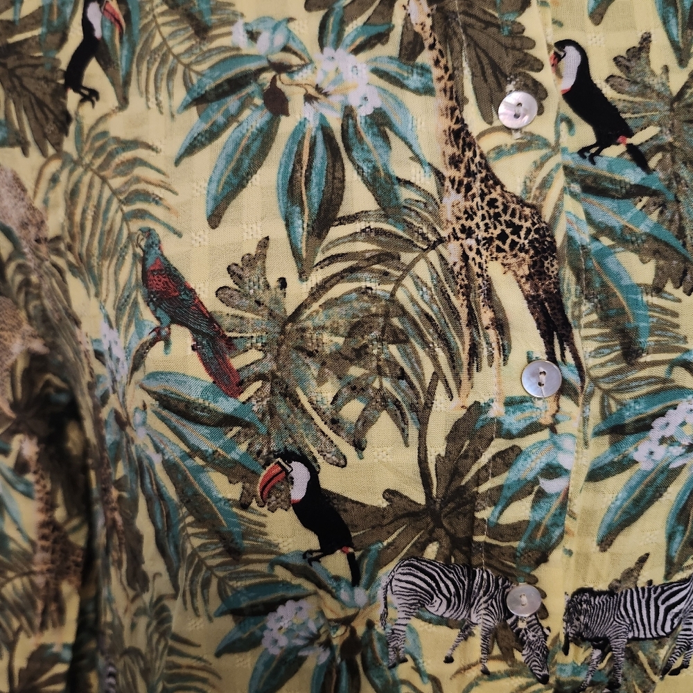 Jane And Delancey Jungle Print Boho Top Oversize Small - Picture 5 of 8